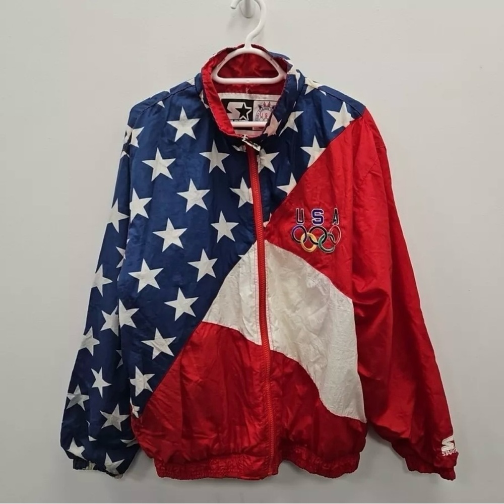 Starter Vintage USA Olympic Team Lightweight Windbreaker Jacket Size Medium